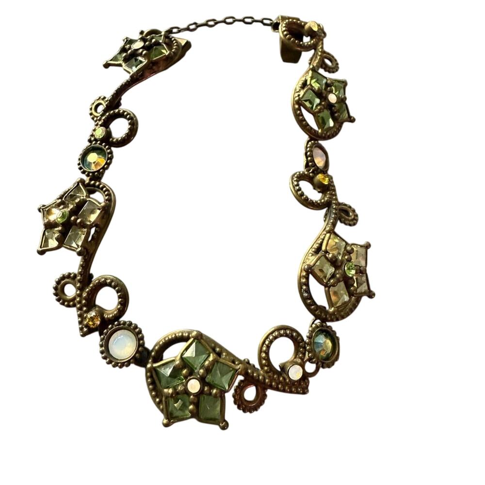 Sorrelli Brass Tone Crystal Bracelet with safety Chain